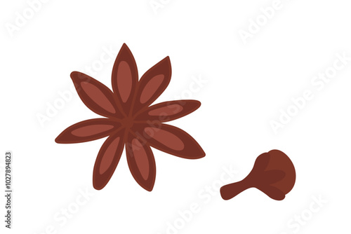 Star anise and cloves. Winter spices