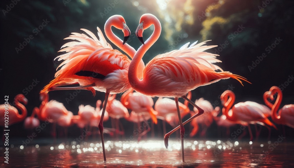 Fototapeta premium Flamingos