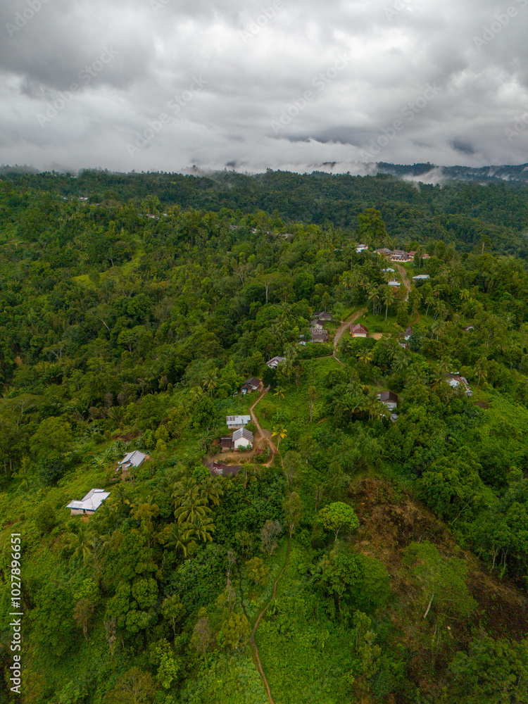 Aerial View of Rambatu Village in Seram Island, Maluku Aerial View of Rambatu Village in Seram Island, Maluku