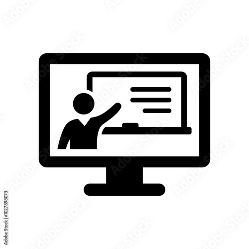 Online tutoring. Tutor. Education. Vector icon isolated on white background.