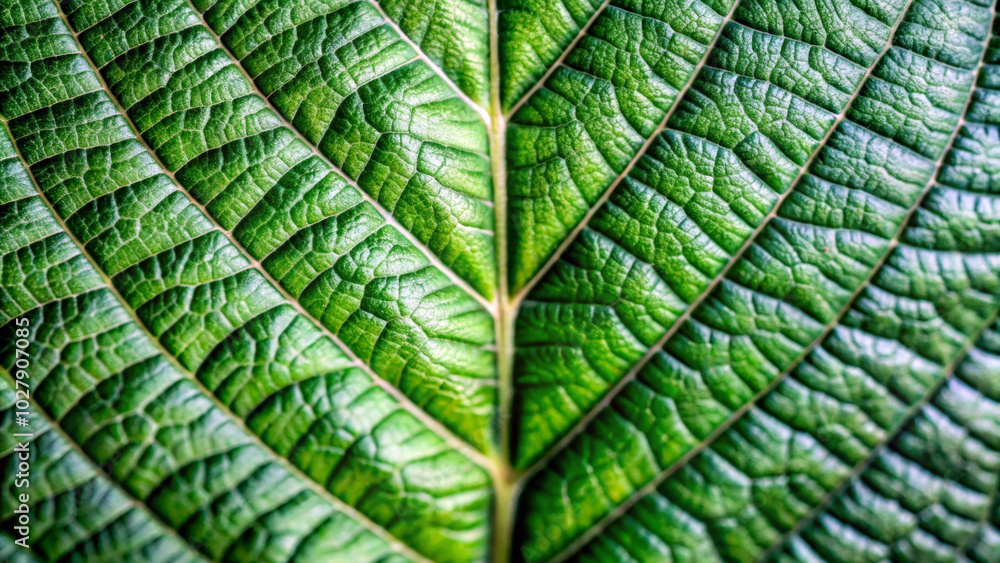 Vibrant green hues dominate as the detailed veins create a natural geometric pattern. Sunlight accentuates the intricate surface, highlighting the natural variation in color and texture. AI generated. Vibrant green hues dominate as the detailed veins create a natural geometric pattern. Sunlight accentuates the intricate surface, highlighting the natural variation in color and texture. AI generated.