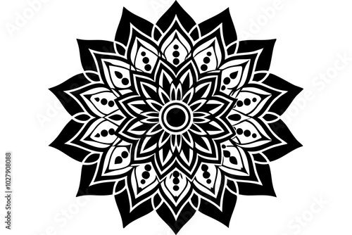 attractive and simple mandala design for coloring book, relaxing and simple mandala art, yoga logo design 