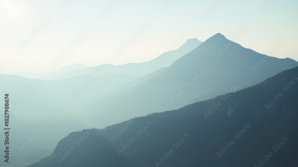 Serene Mountain Landscape with Misty Views Serene Mountain Landscape with Misty Views
