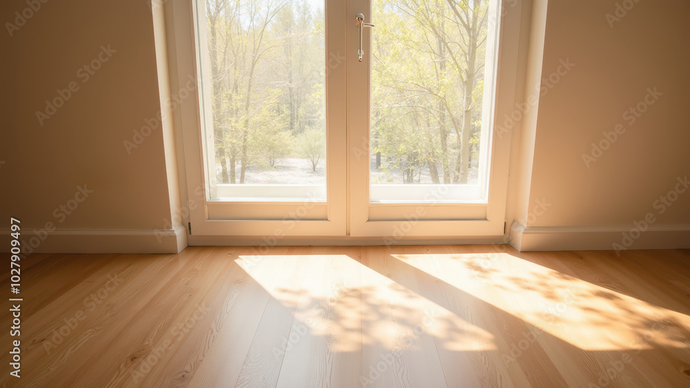 Bright Room with Natural Light and Shadows Bright Room with Natural Light and Shadows