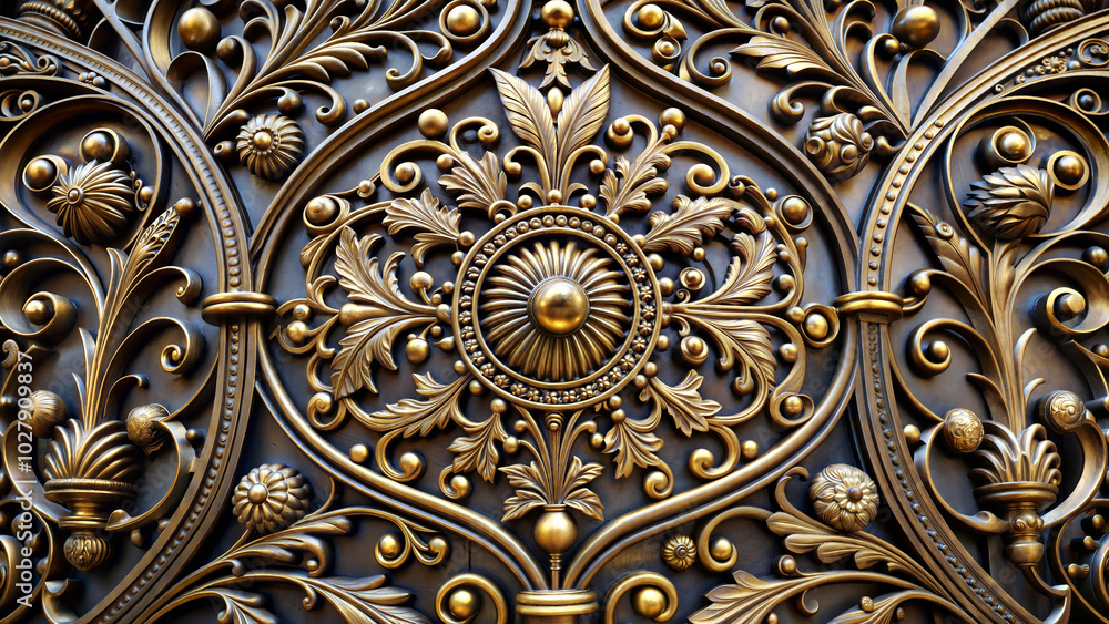 metallic abstract design with intricate floral patterns metallic abstract design with intricate floral patterns