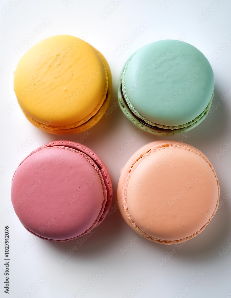 Colorful Macarons, isolated on a white background Colorful Macarons, isolated on a white background