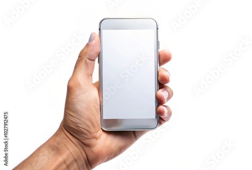 Man hand with smartphone cut out