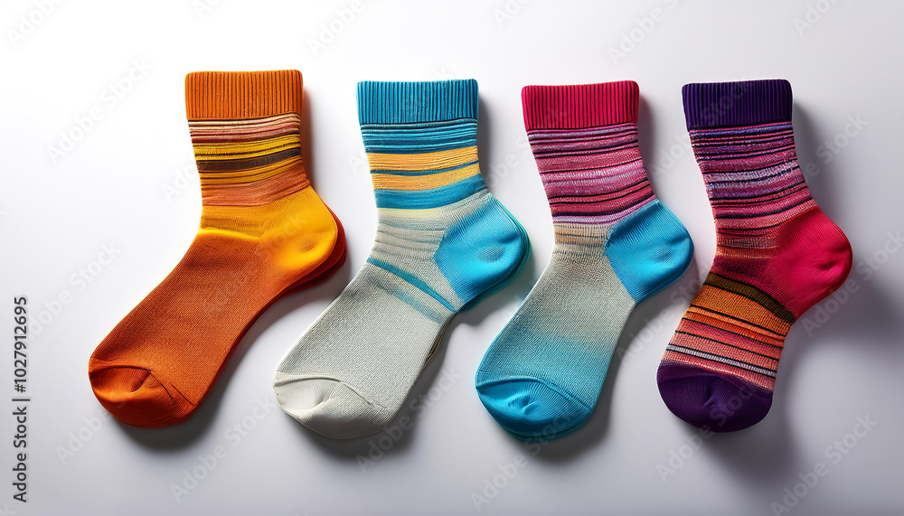 Colorful socks, isolated on a white background Colorful socks, isolated on a white background