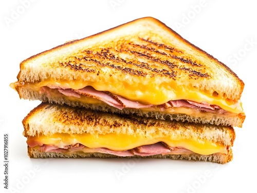 Grilled cheese sandwich with ham photo