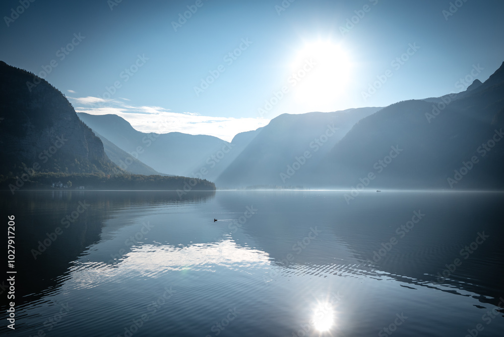 Widok na jezioro Hallstat, Austria, Alpy, Górna Austria