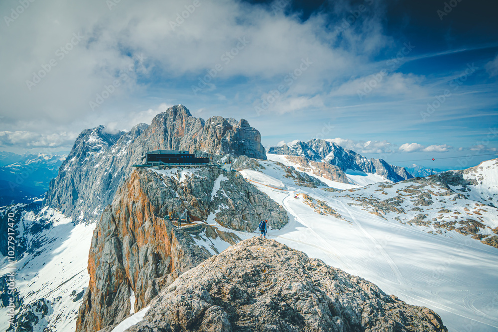 Dachstein, Hunerkogel - Austria, Alpy, widok z Koppenkarstein,