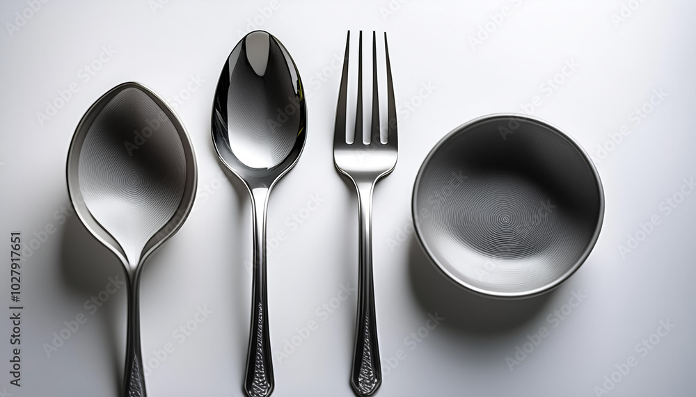 Cutlery. Fork, knife and spoon.Cutlery. Fork and spoon, isolated on a white background Cutlery. Fork, knife and spoon.Cutlery. Fork and spoon, isolated on a white background