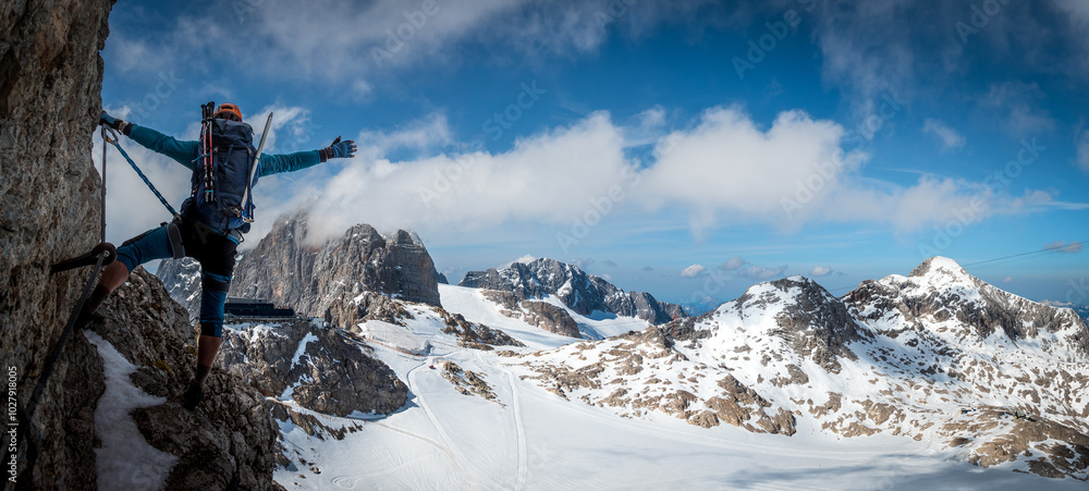 Dachstein, Hunerkogel - Austria, Alpy, widok z Koppenkarstein,