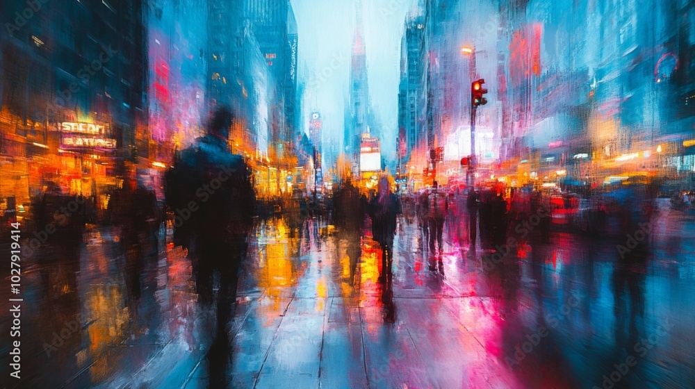 Blurred Urban Night Scene Blurred Urban Night Scene