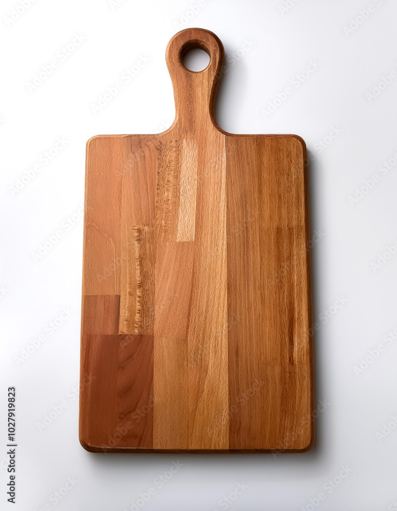 Fototapeta premium Cutting board lying down, isolated on a white background