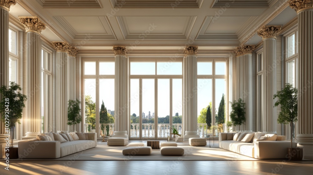Luxurious Grand Hall with Classic Architecture Luxurious Grand Hall with Classic Architecture