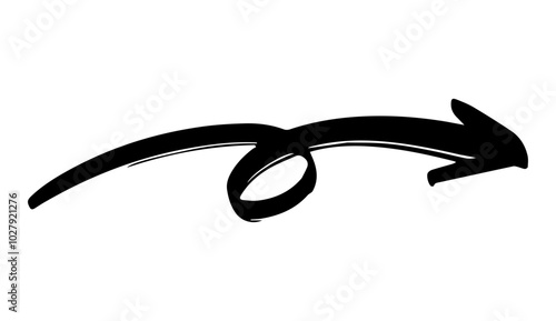hand drawing simple arrow black color