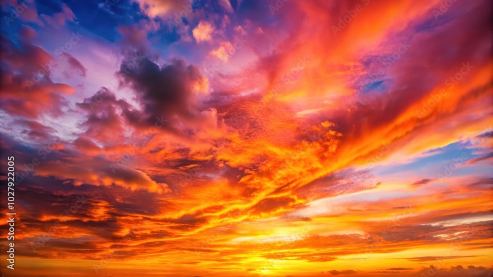 Vibrant and colorful sunset sky background with beautiful hues of orange and pink Vibrant and colorful sunset sky background with beautiful hues of orange and pink