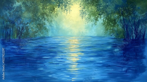 Mystical Sunrise Over Water