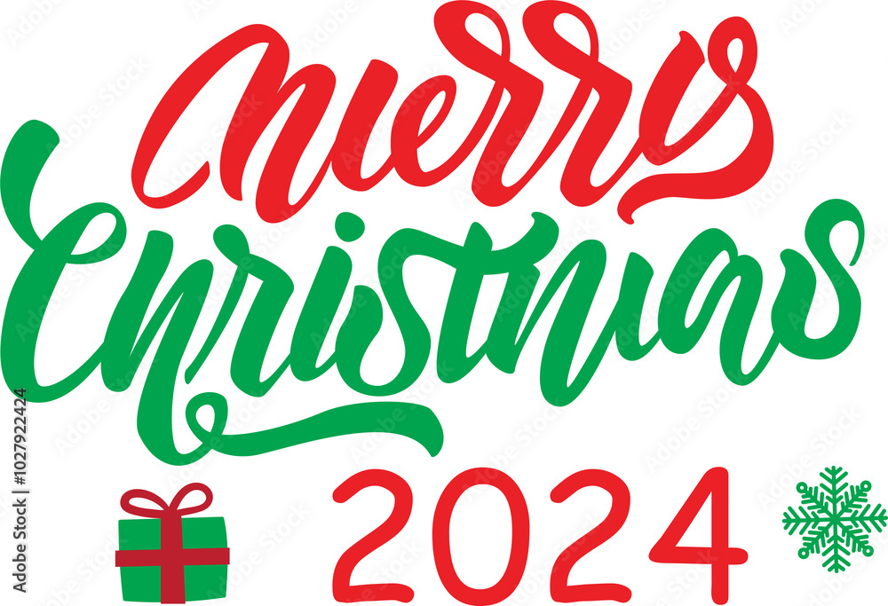 Naklejka premium merry christmas 2024
