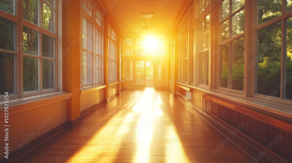 Sunlit Corridor Serenity Sunlit Corridor Serenity