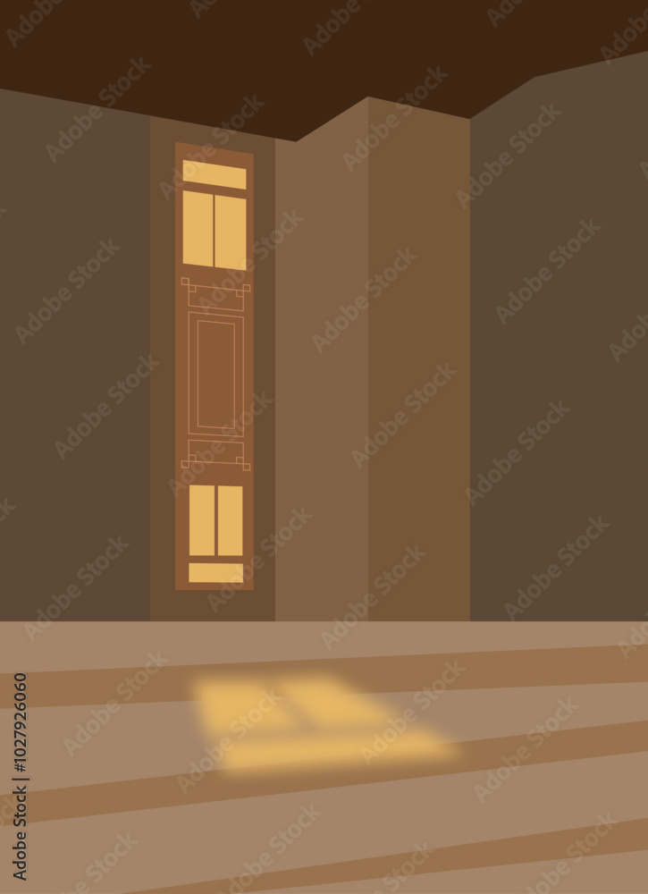 illustration of morning sunlight coming inside the building illustration of morning sunlight coming inside the building