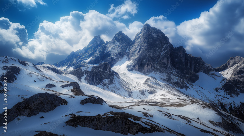 Fototapeta premium Malowniczy zimowy górski pejzaż