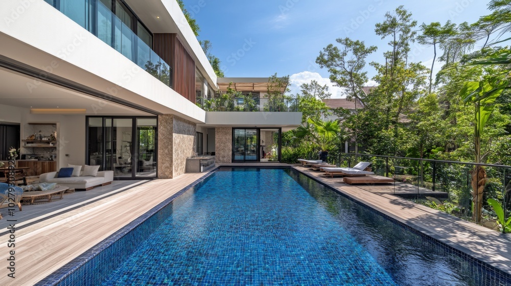 Fototapeta premium Modern Luxury Home with Pool