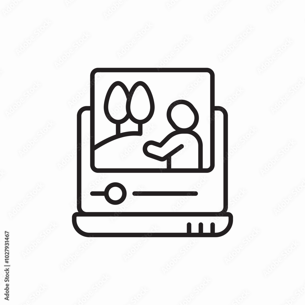 laptop web video icon sign vector laptop web video icon sign vector