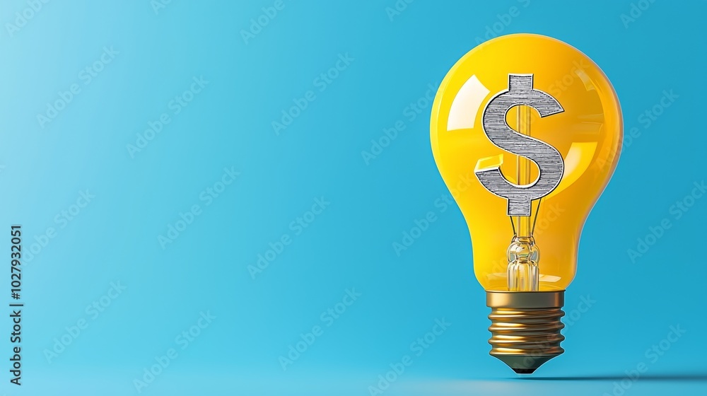 Innovative Economic Insight with Light Bulb Symbol Innovative Economic Insight with Light Bulb Symbol