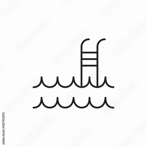 pool ladder icon sign vector