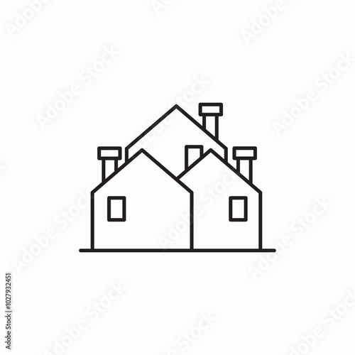 town city icon sign vector