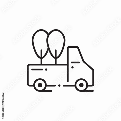 truck trees icon sign vector