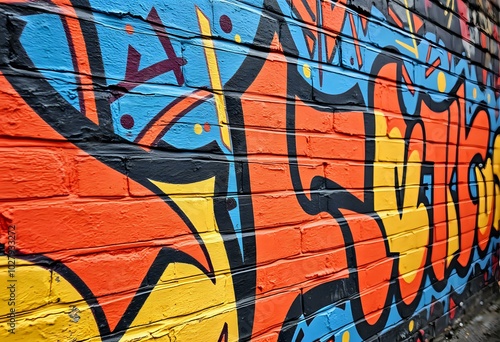 Vibrant Street Art Graffiti Mural on City Building Wall