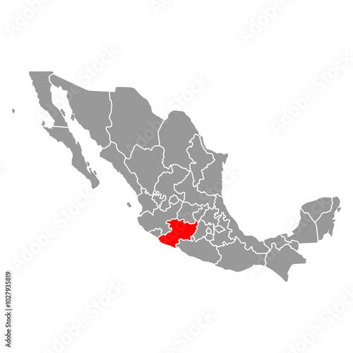 Michoacán of Mexico map shape, travel web concept icon vector illustration