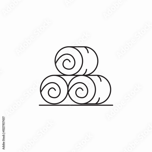 hay ball icon sign vector