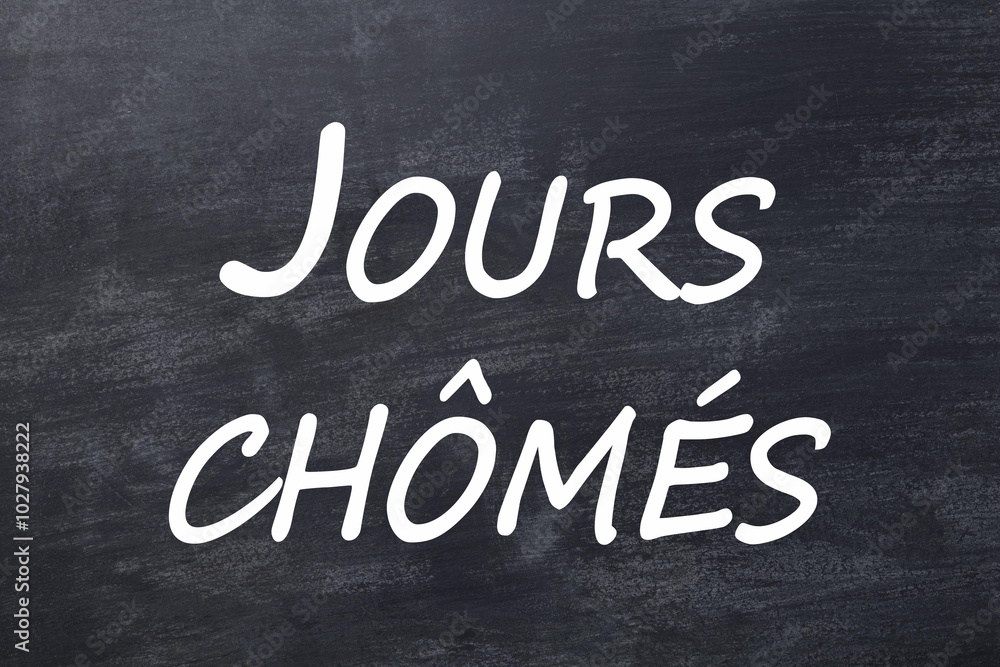 Obraz premium Jours chômés tableau noir
