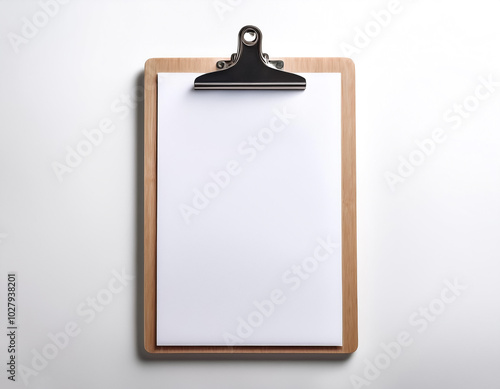 Clipboard lying down, isolated on a white background