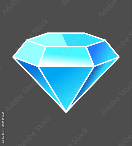 diamond vector icon isolated. blue diamond icon for website decoration, app, ui etc. vector eps.