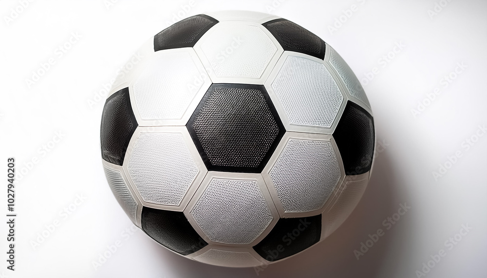 Obraz premium A close-up of a modern soccer ball, isolated on a white background