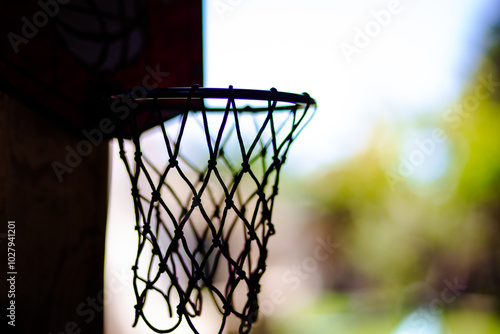 Basketball ney silhouette in a colorful background photo