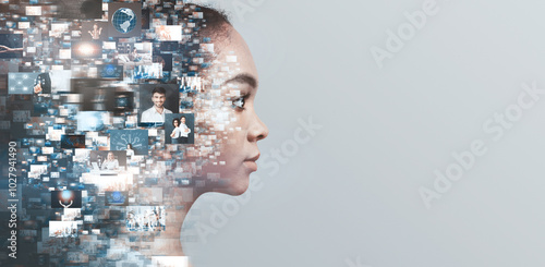 Fotografie Creative ideas, knowledge and skills of person in social network