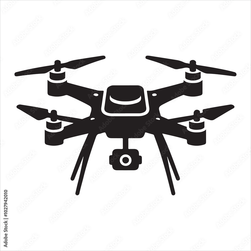 Drone silhouette on white background
Drone silhouette on white background