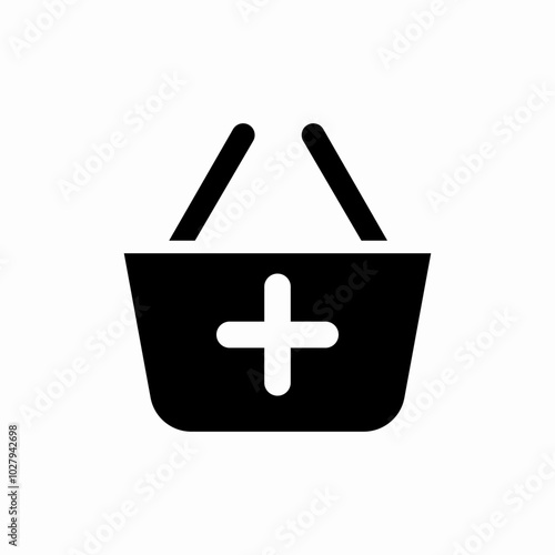 store basket plus icon sign vector photo