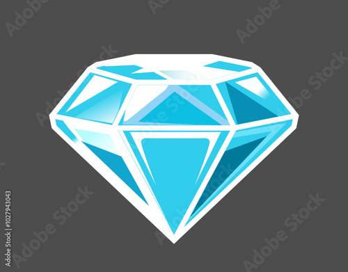 diamond vector logotype icon for app, website decoration, ui etc. vector eps blue detailed diamond icon isolated. rich, wealth, treasure and luxury concept. 