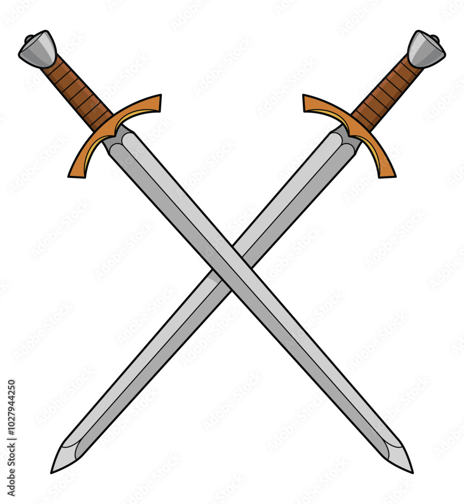classic medieval european twin crossed swords vector transparent background classic medieval european twin crossed swords vector transparent background