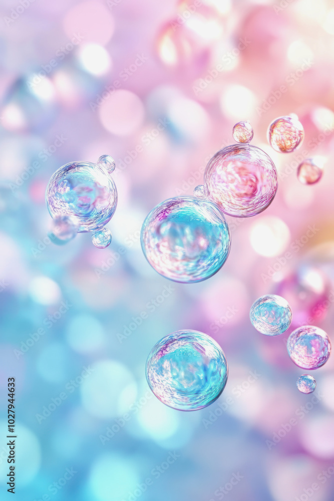 Holographic bubbles wallpaper with vibrant colors creating a dreamy and whimsical atmosphere Holographic bubbles wallpaper with vibrant colors creating a dreamy and whimsical atmosphere