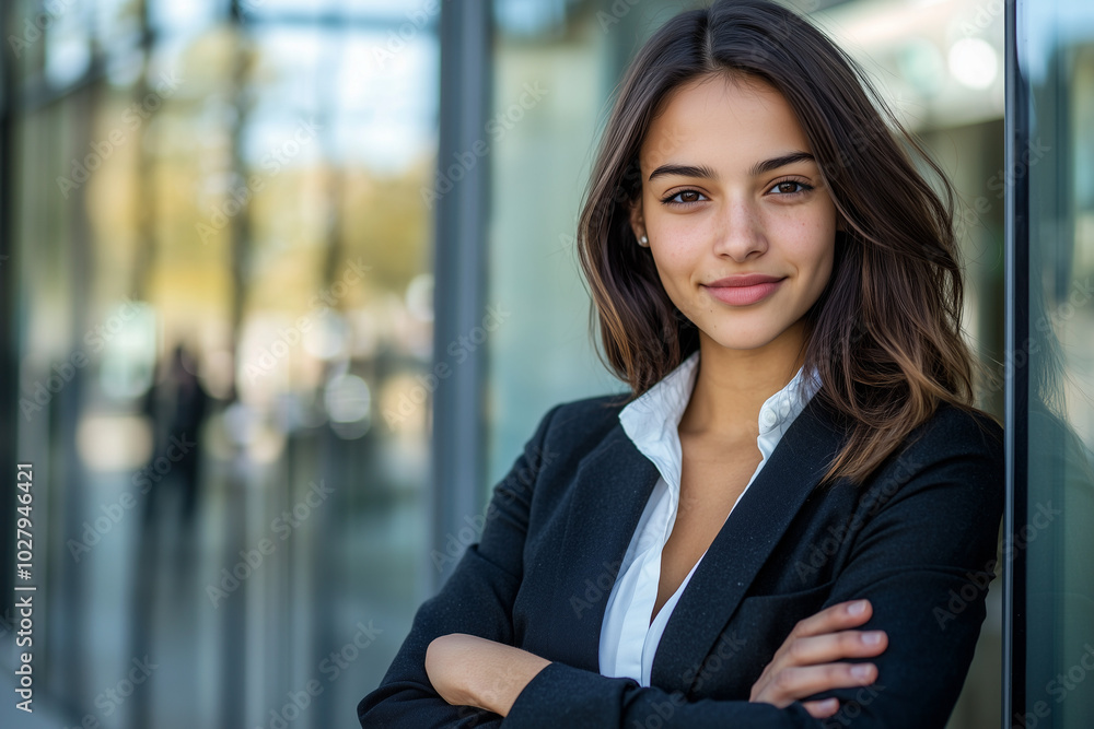 Confident Business Woman Portrait in Modern Office Confident Business Woman Portrait in Modern Office