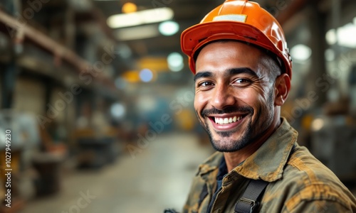 Young Mexican Latin Vocation Industrial Worker Blue Collar