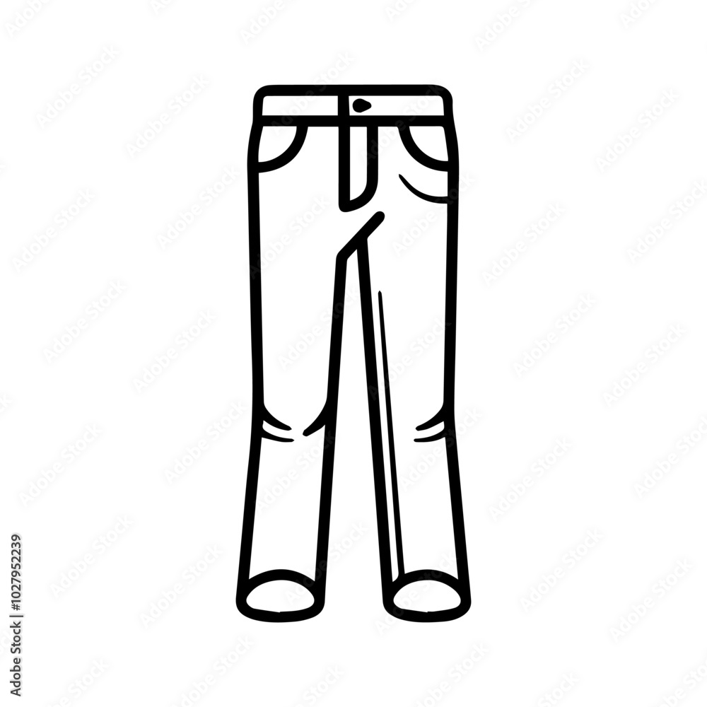 trousers icon or modern line symbol. Vector line art and icon design with bold outline. Black and white Pixel Perfect minimalistic symbol isolated white background. Silhouette simple thin sign trousers icon or modern line symbol. Vector line art and icon design with bold outline. Black and white Pixel Perfect minimalistic symbol isolated white background. Silhouette simple thin sign